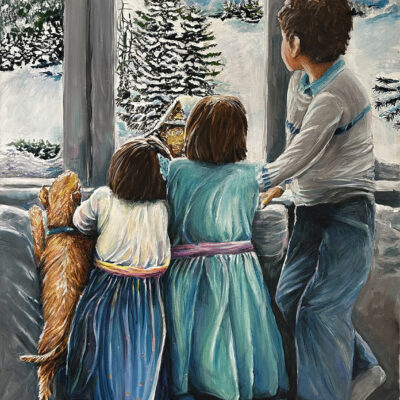 Children Embraced by the Magic of Snowfall